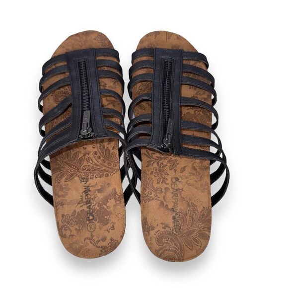 Bearpaw Sabrina Strappy Open Toe Slide Sandals Black / Brown Women's 10 - Picture 9 of 10